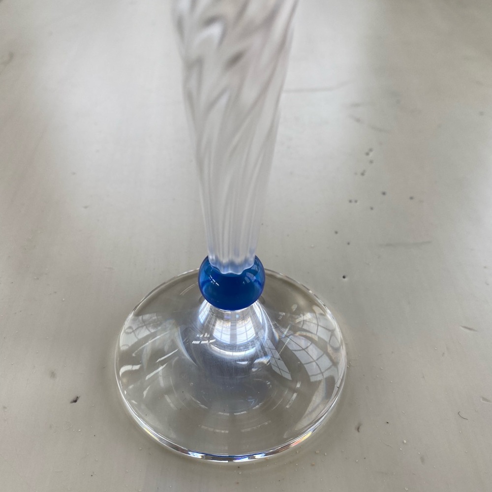 Swarovski Silver Crystal Blue Flower Candleholder - Picture 4 of 11
